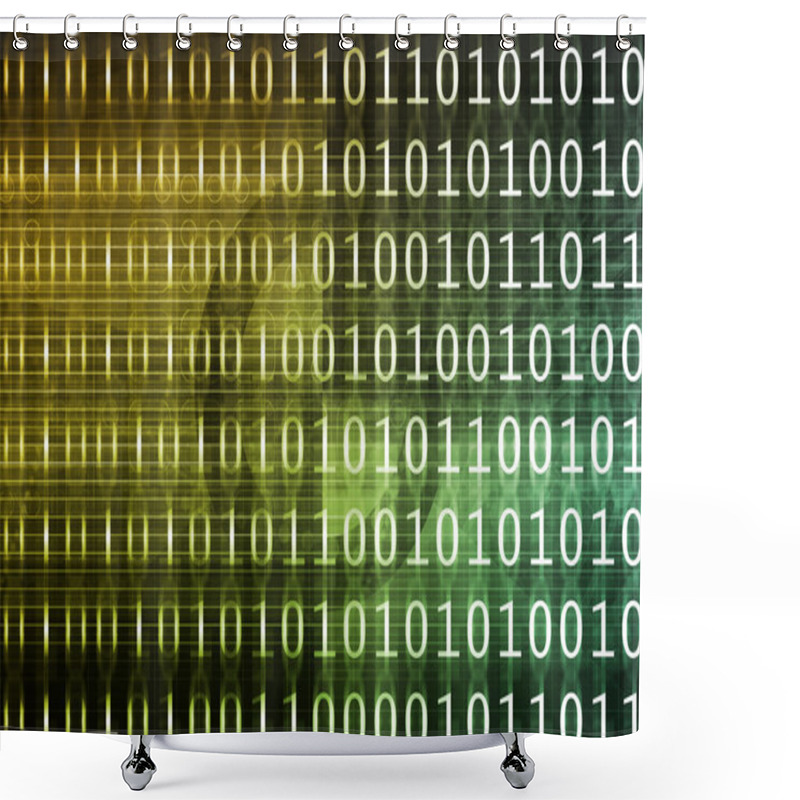 Personality  Binary Technology Stream Shower Curtains