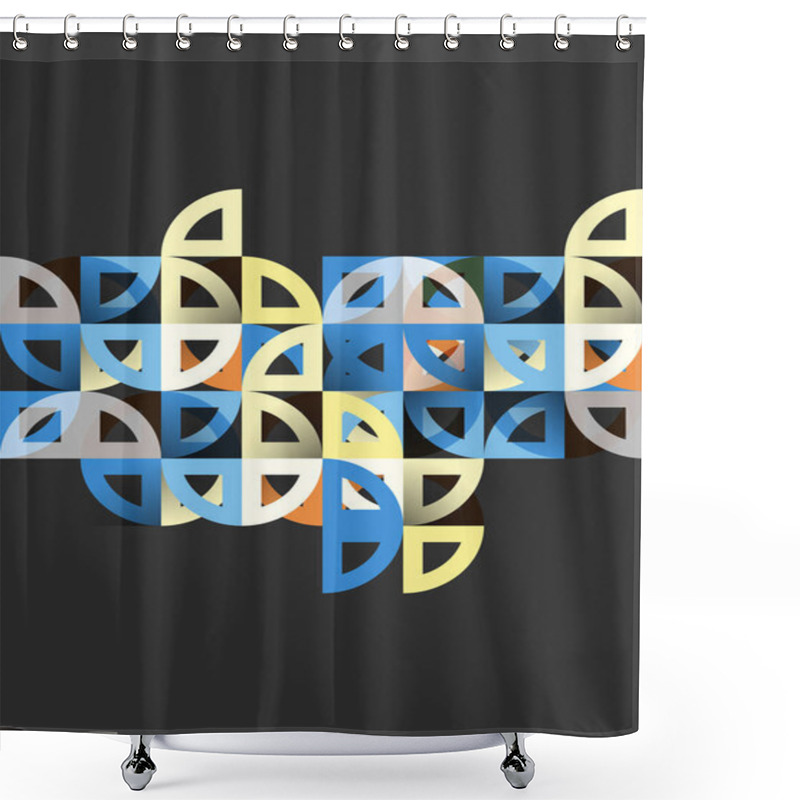 Personality  Cut Paper Circles, Mosaic Mix Geometric Pattern Design Shower Curtains