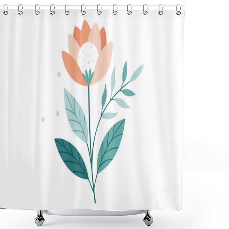 Personality  Minimalist Beautiful Floral Illustration Shower Curtains