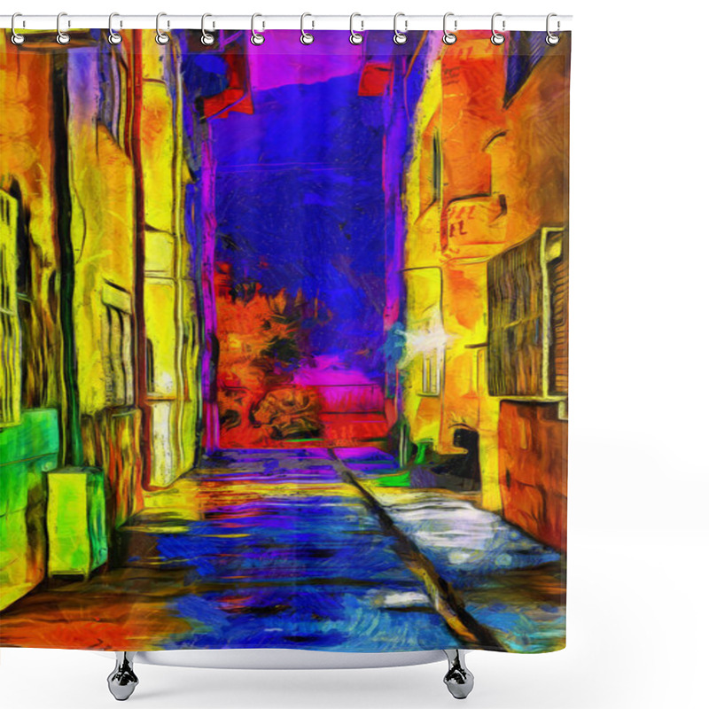 Personality  Surreal Abstract Dark Alleyway Digital Painting Shower Curtains