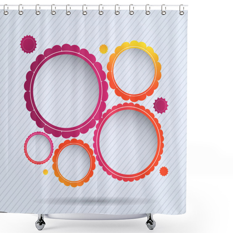 Personality  Collection Of Circle Frames. Vector Illustration. Shower Curtains