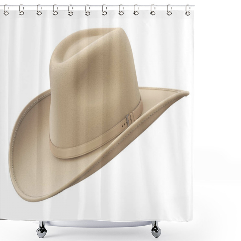 Personality  Cowboy Hat Isolated On White Background - 3D Illustration Shower Curtains