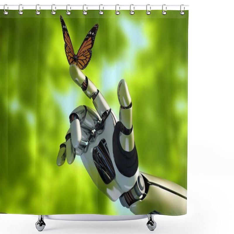 Personality  The Mechanical Arm Shower Curtains