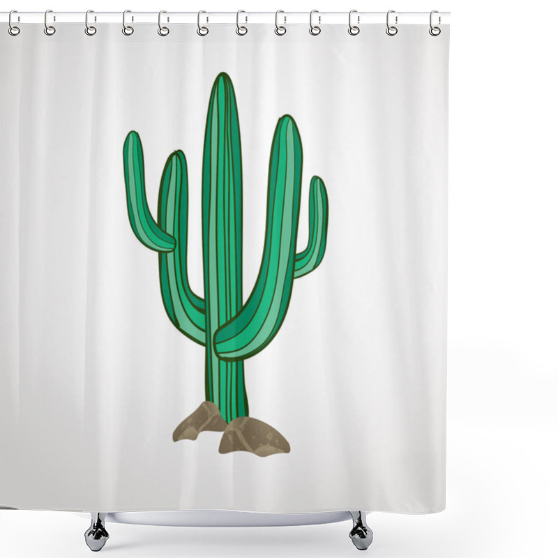 Personality  Vector Illustration Of Isolated Cactus On White Background. Wild West Or Cowboy Theme Icon Shower Curtains