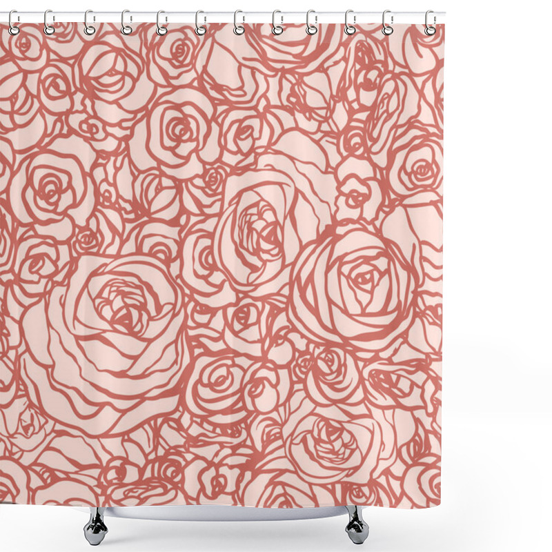 Personality  Roses Seamless Pattern Shower Curtains