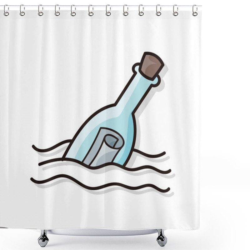 Personality  Message In A Bottle Doodle Shower Curtains