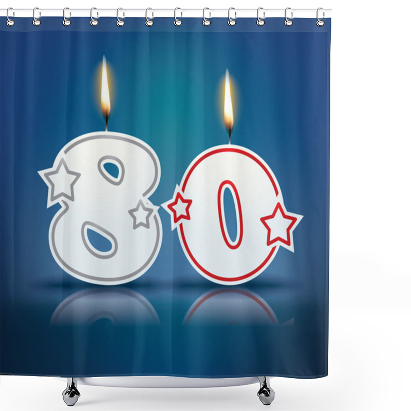 Personality  Birthday Candle Number 80 Shower Curtains