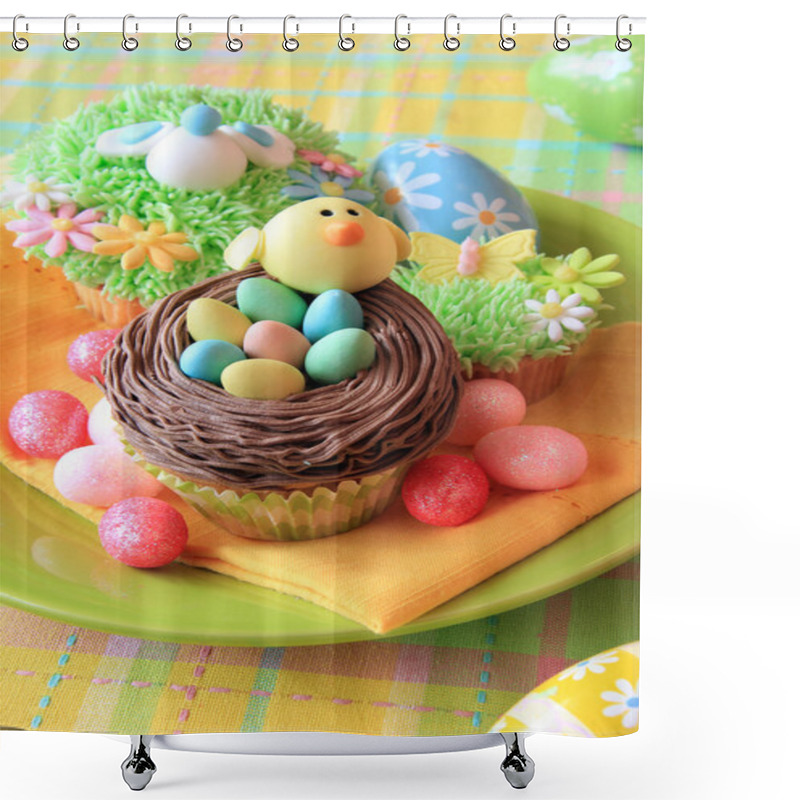 Personality  Easter Egg Cupcakes Shower Curtains