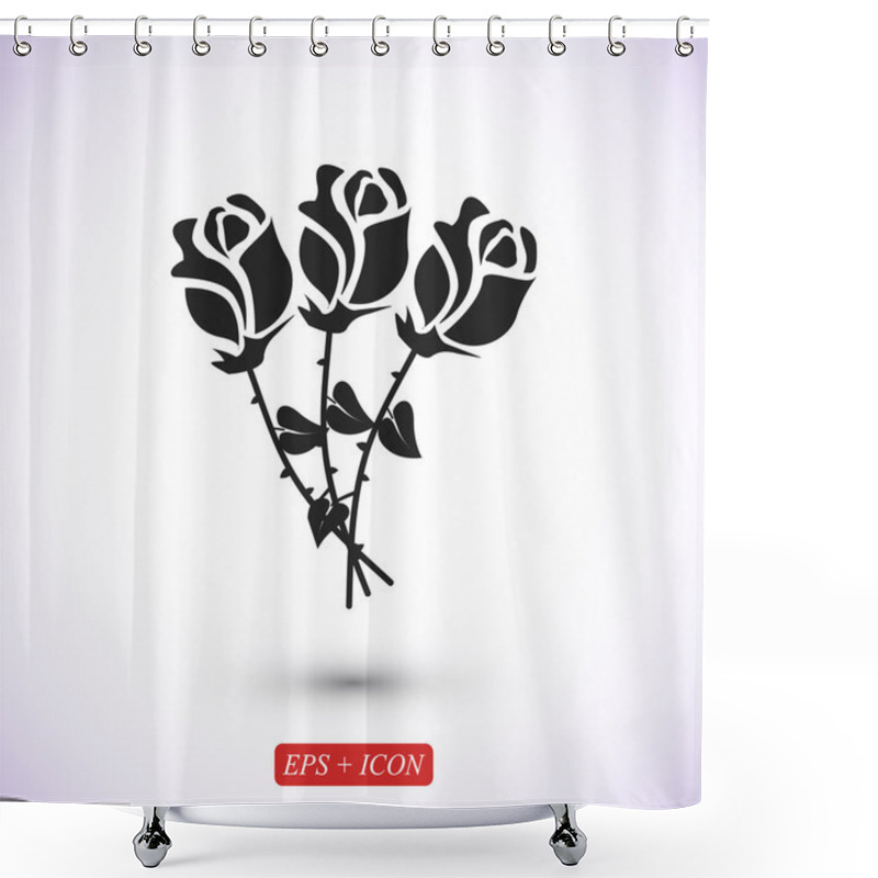 Personality  Simple Roses Icon Shower Curtains