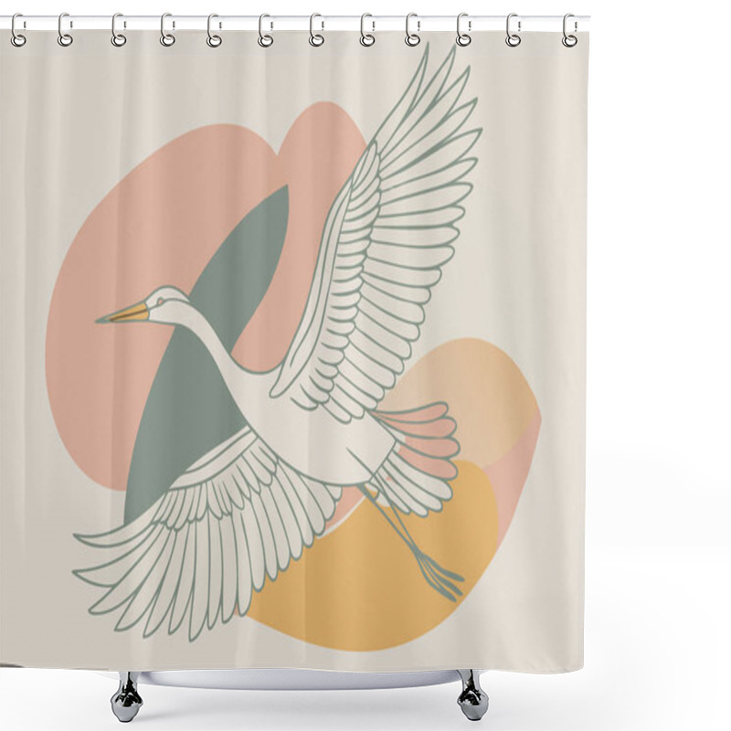 Personality  Stylized Flying Bird Illustration Highlighting Freedom And Grace Shower Curtains