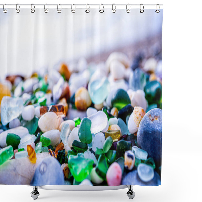 Personality  Glass And Rocks Moulded By The Sea. High Quality Photo Shower Curtains