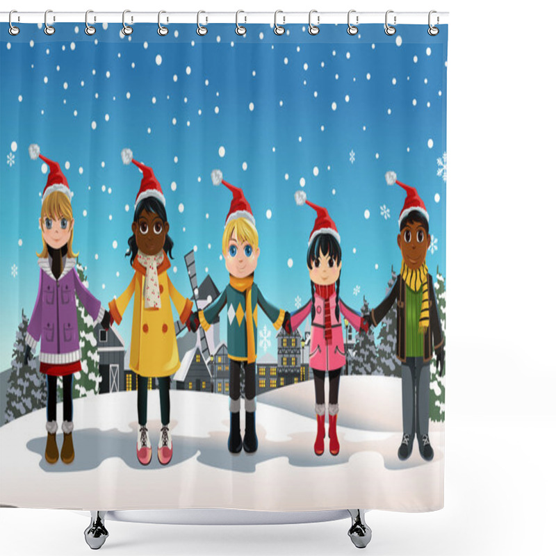 Personality  Christmas Children Shower Curtains