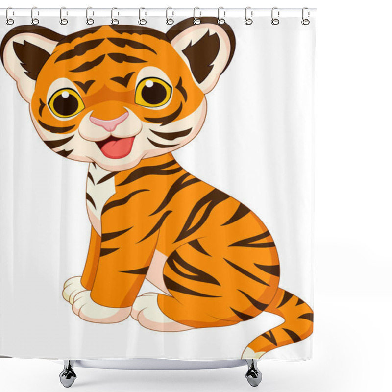 Personality  Cute Baby Tiger Cartoon Shower Curtains