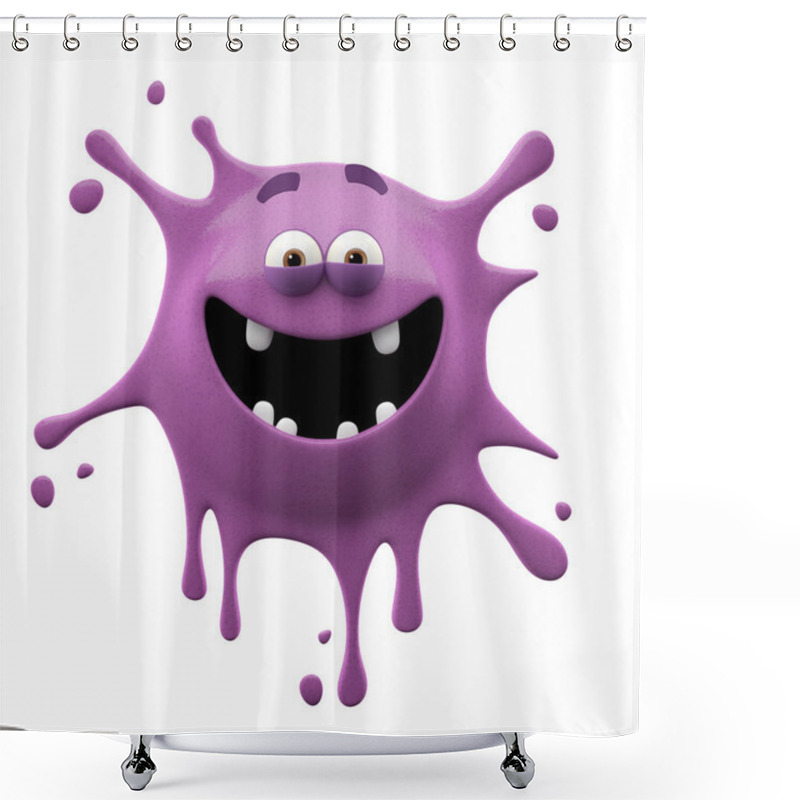 Personality  Two-eyed Purple Laughing Monster Shower Curtains