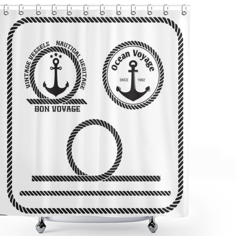 Personality  Sailing Badges With Anchor Shower Curtains