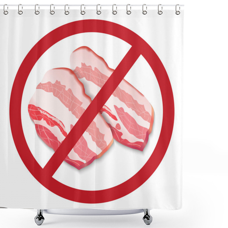 Personality  Signal Prohibited Bacon Shower Curtains