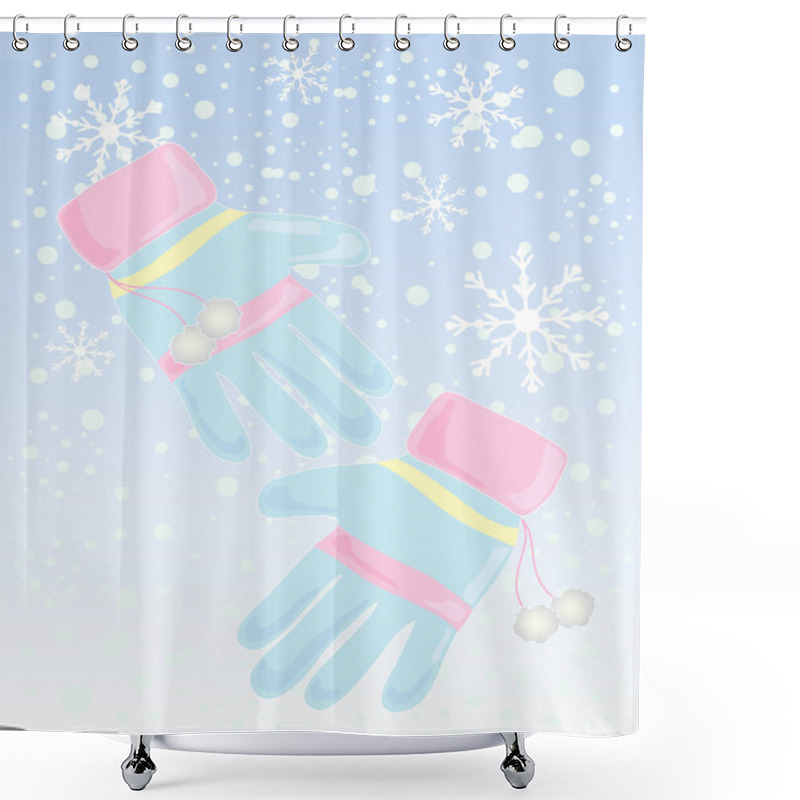 Personality  Winter Gloves Shower Curtains