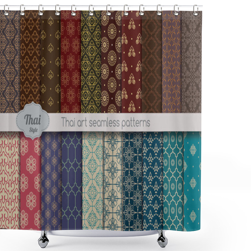 Personality  Vector Damask Seamless Pattern Background, Thai Style Shower Curtains