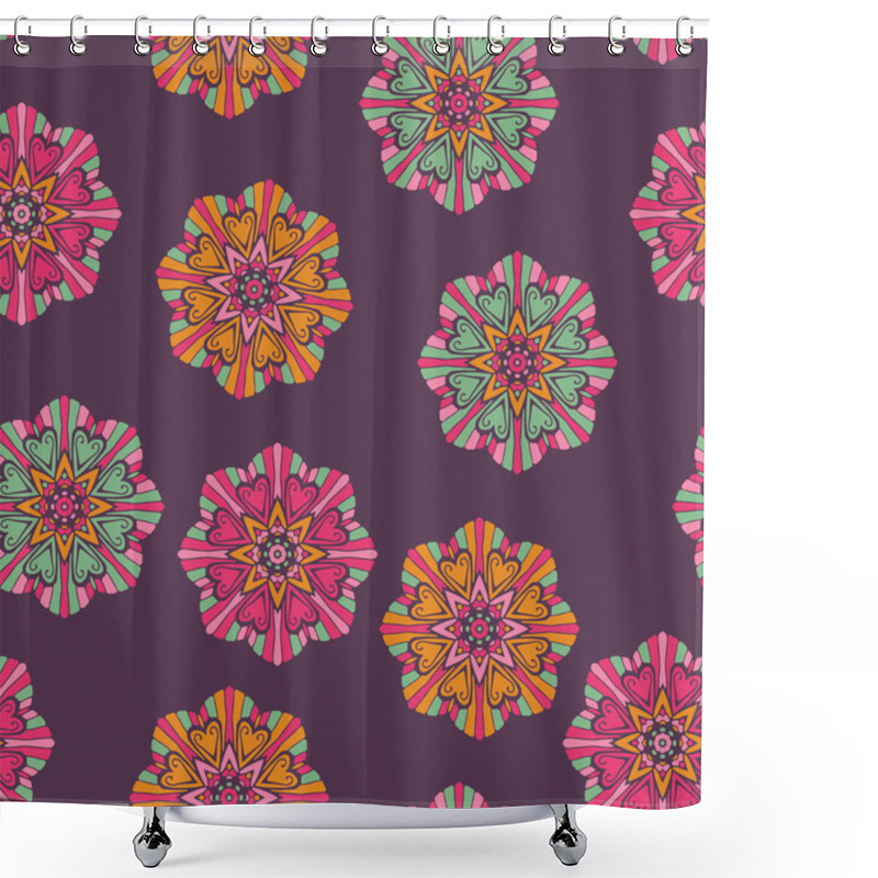 Personality  Seamless Pattern With Floral Ornaments Shower Curtains