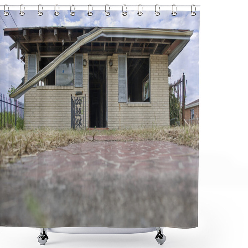 Personality  Destructed House After Hurricane Katrina, New Orleans, Louisiana Shower Curtains