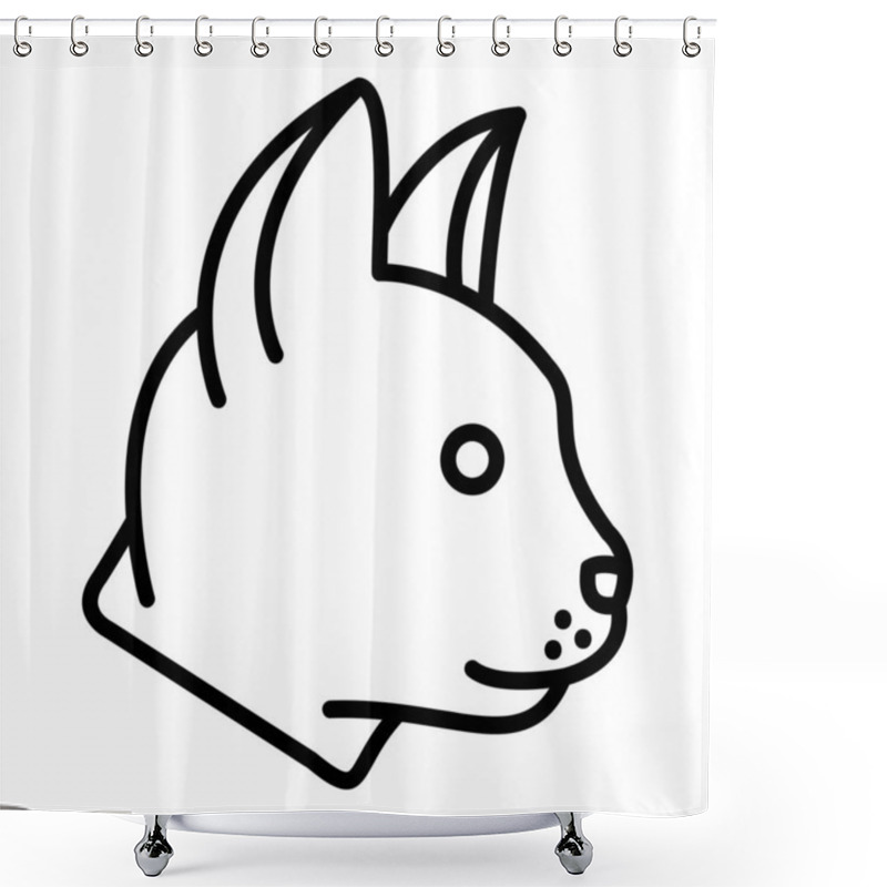 Personality  Cat Vector Icon, Lineal Style Icon, From Animal Head Icons Collection, Isolated On White Background. Shower Curtains