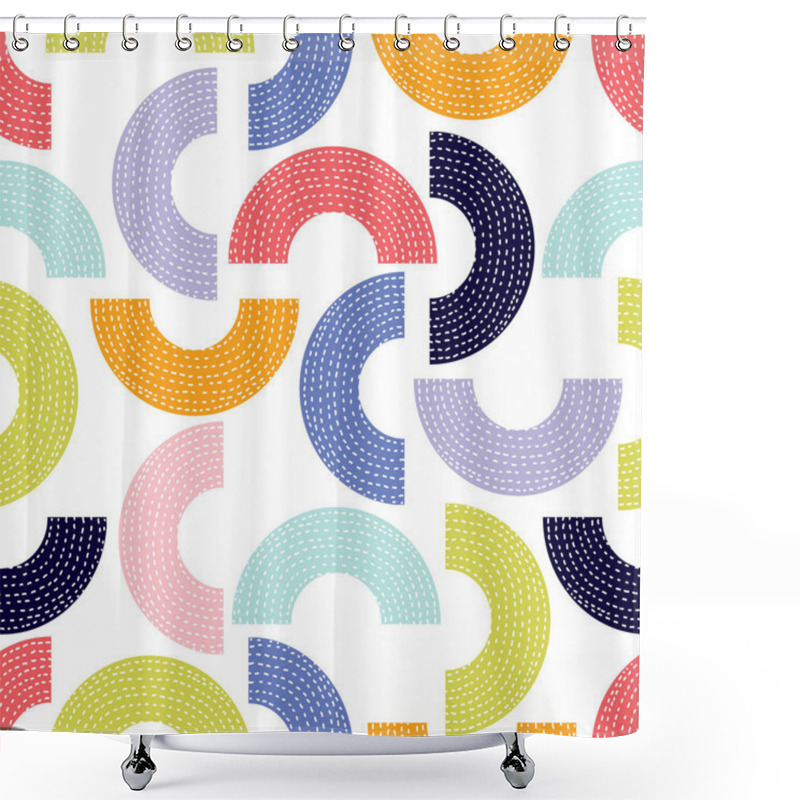 Personality  Seamless Pattern, Geometric Motif, Wallpaper, Vector. Shower Curtains