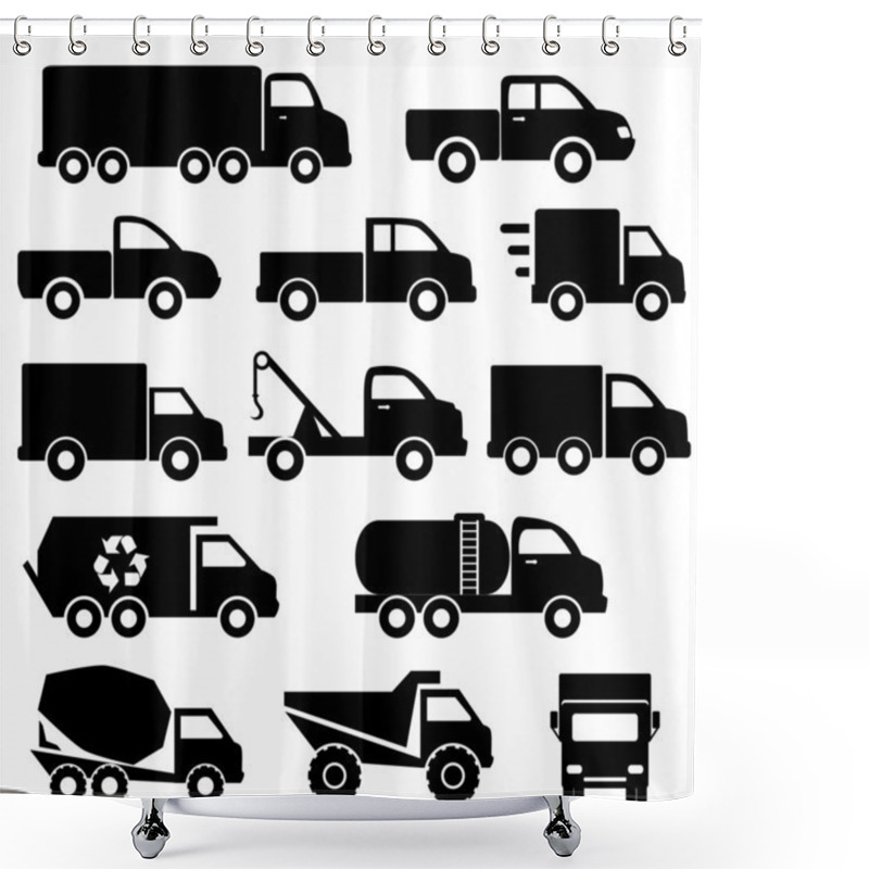 Personality  Trucks Icon Set Shower Curtains