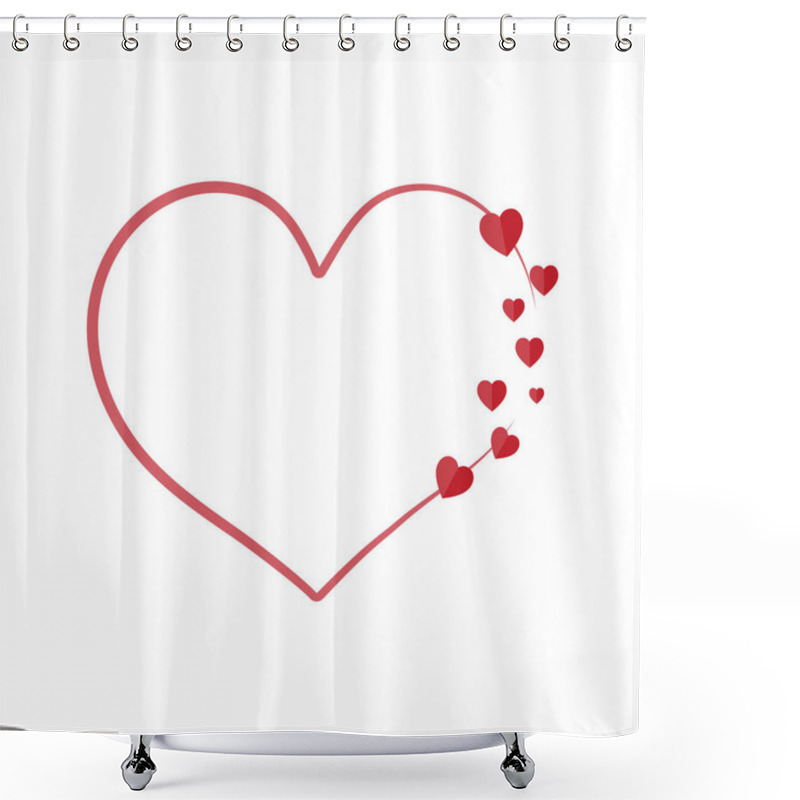 Personality  Background For Day Of Love, Valentine's Day, Birthday Party, Wedding Anniversary Party,Red Pink Paper Hearts Surround A Circle Decorated With Beautiful Hearts. Cartoon Vector Illustration Shower Curtains