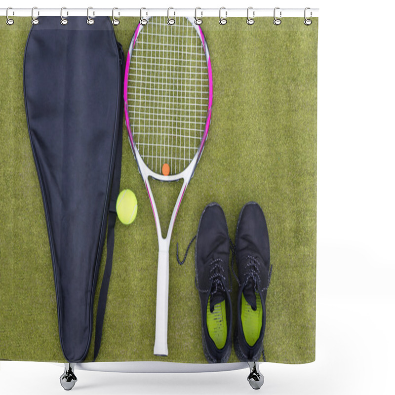 Personality  Tennis Equipment Set Of Tennis Racket With Cover, Ball And Male  Shower Curtains