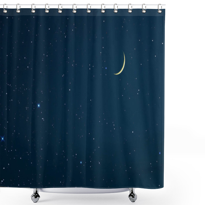 Personality  New Moon And Stars Shower Curtains