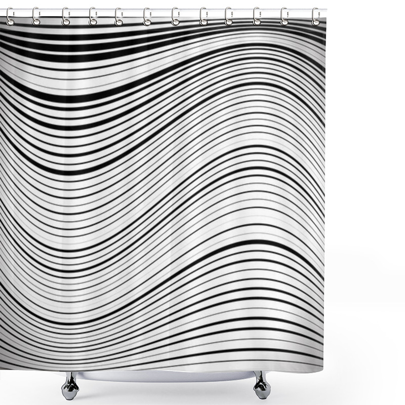 Personality  Horizontal Lines  Stripes Pattern Shower Curtains