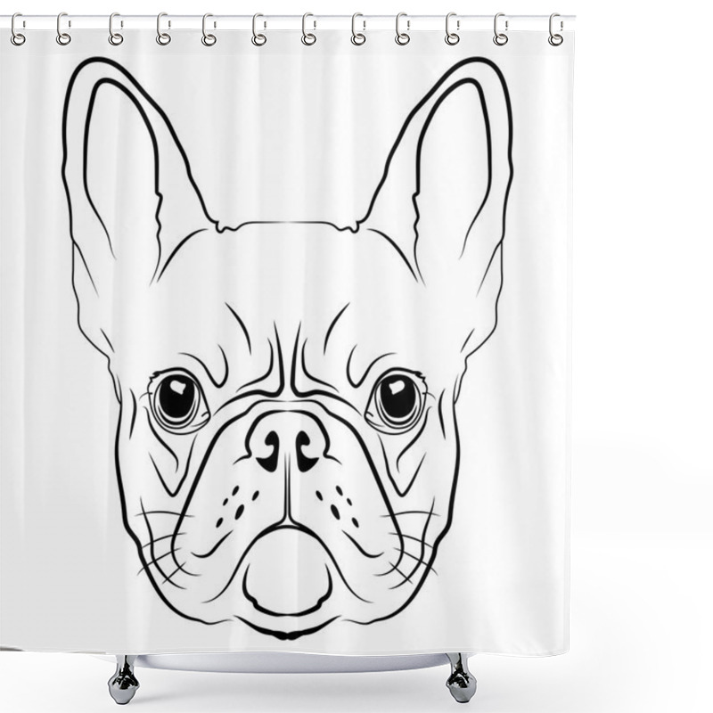 Personality  French Bulldog Head Shower Curtains