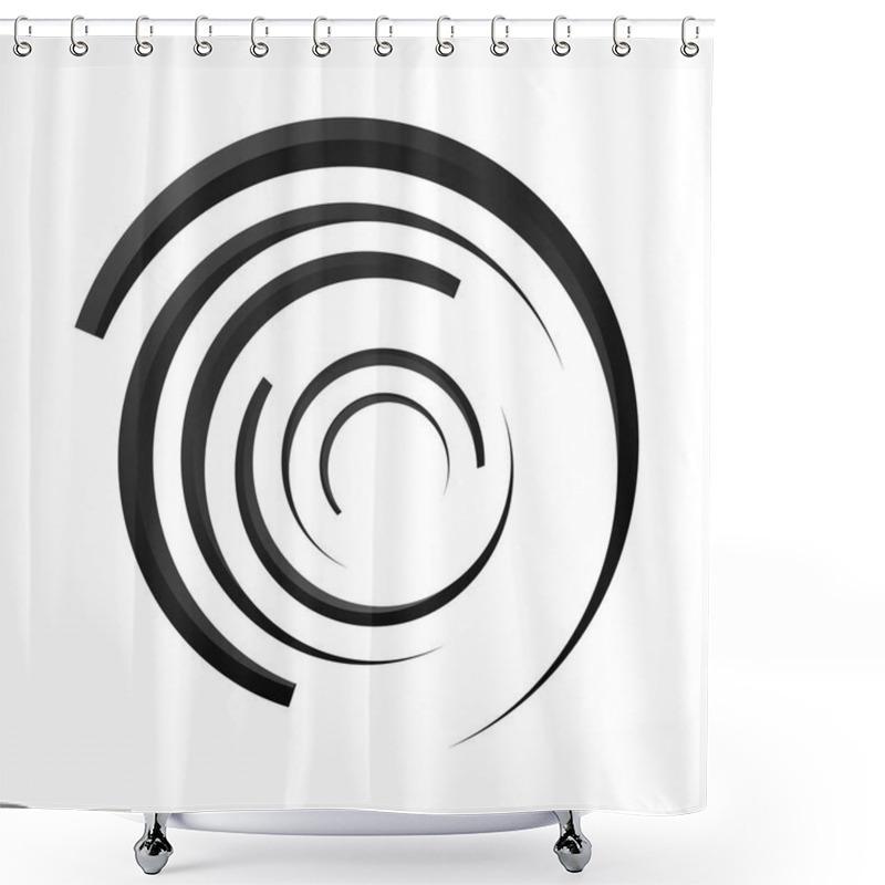 Personality  Circular Swirl Abstract Geometric Vortex Logo Design Vector Elem Shower Curtains