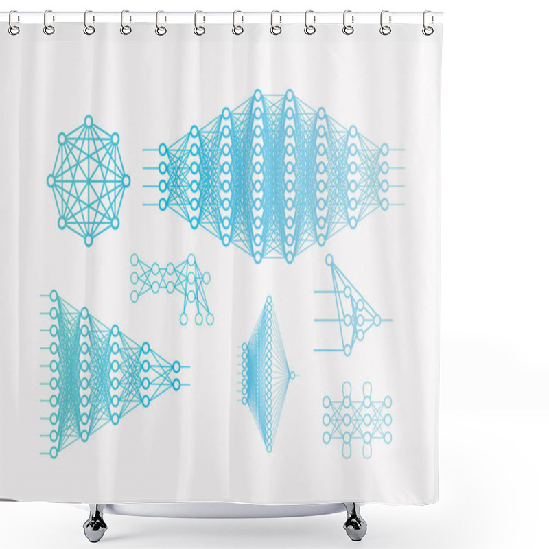 Personality  A Lot Of  Neural Network Diagram, Input And Output Data, Hidden Layers.  Shower Curtains