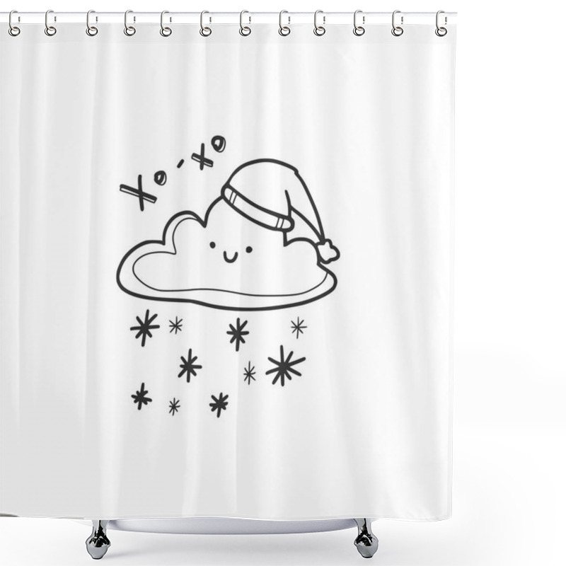 Personality  Linear Doodle Drawing With Clouds And Snow. Lettering - 