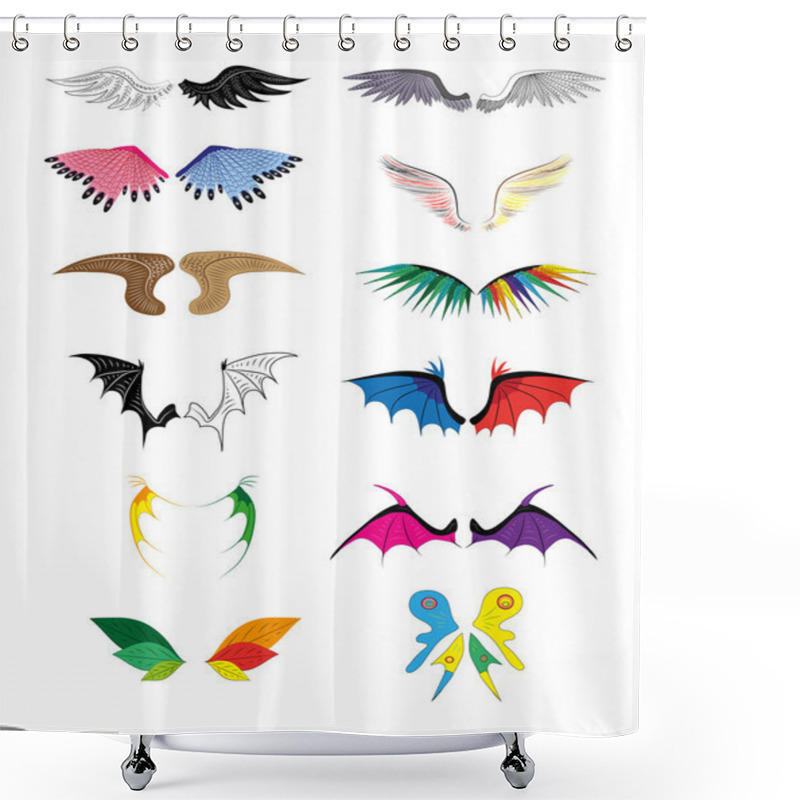 Personality  Wings. Shower Curtains