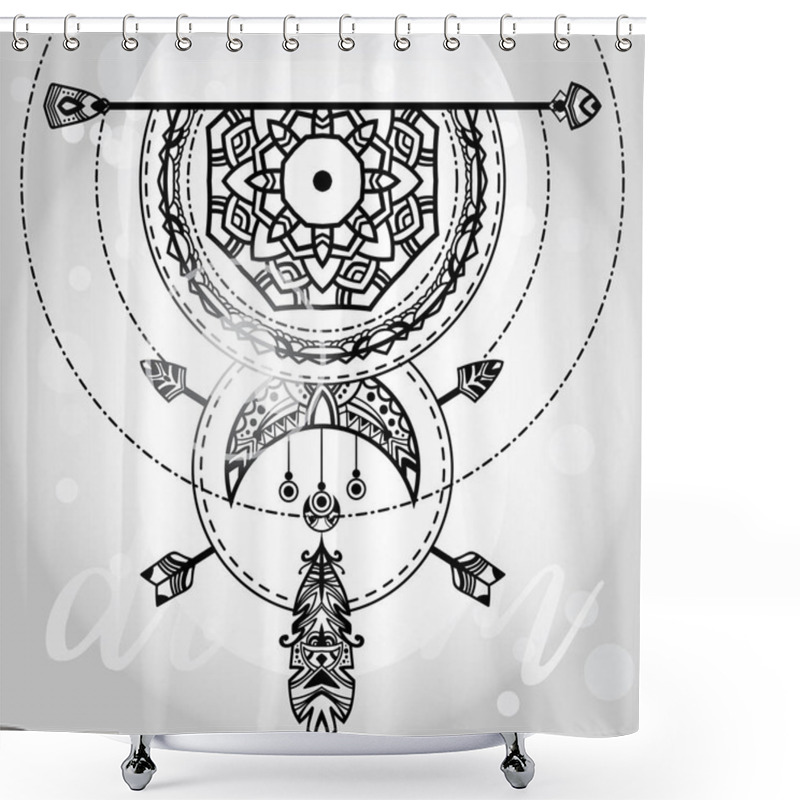 Personality  Bohemian Tribal Dream Catcher Shower Curtains