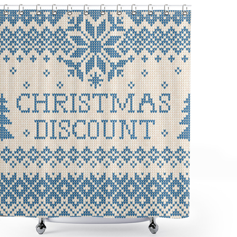 Personality  Christmas Discount: Scandinavian Or Russian Style Knitted Embroi Shower Curtains