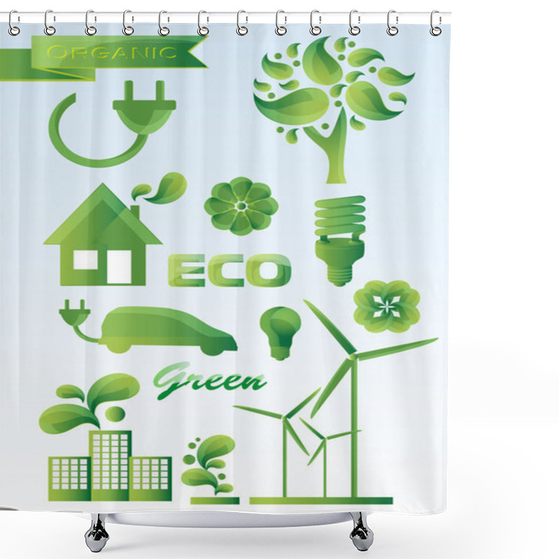 Personality  Ecology Icon Set. Vector Illustration  Shower Curtains