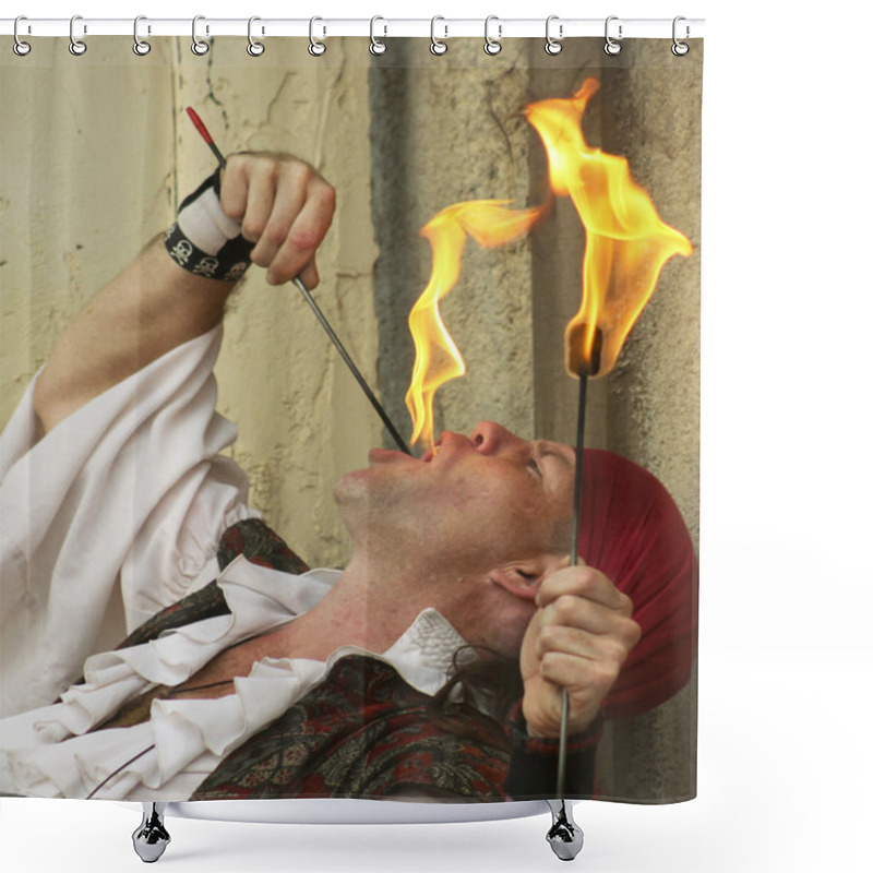 Personality  A Fire-Eater At The Arizona Renaissance Festival Shower Curtains