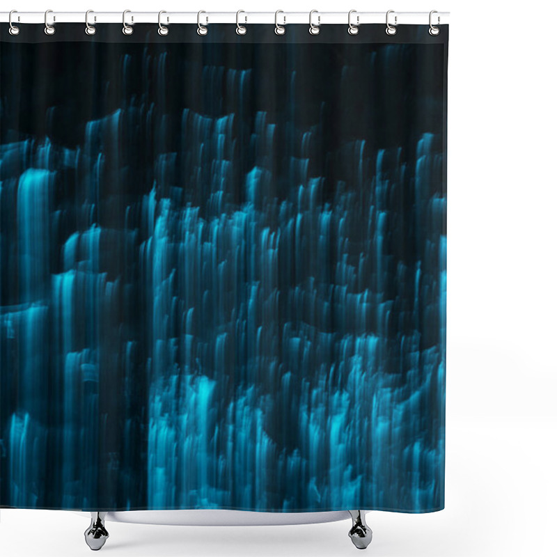 Personality  Beautiful Shiny Vertical Illuminated Blue Stripes, Abstract Background Shower Curtains