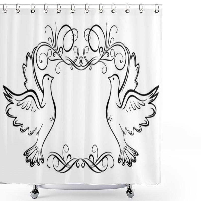 Personality  Wedding Frame Shower Curtains