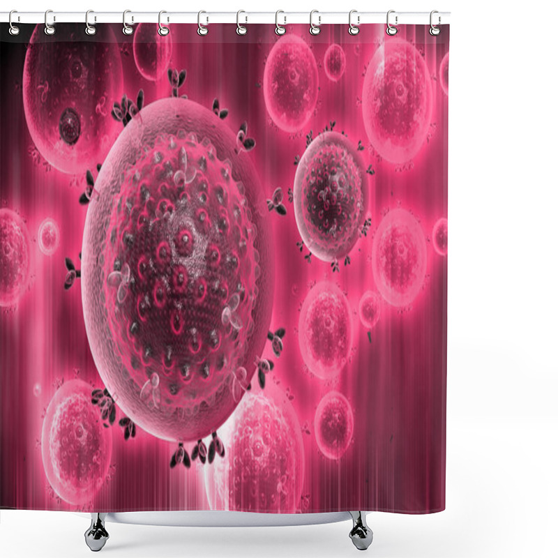 Personality  HIV Virus Shower Curtains