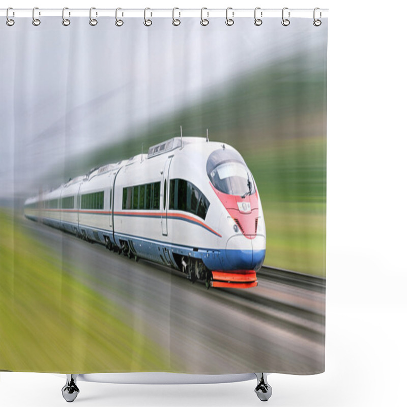 Personality  High-speed Commuter Train. Shower Curtains