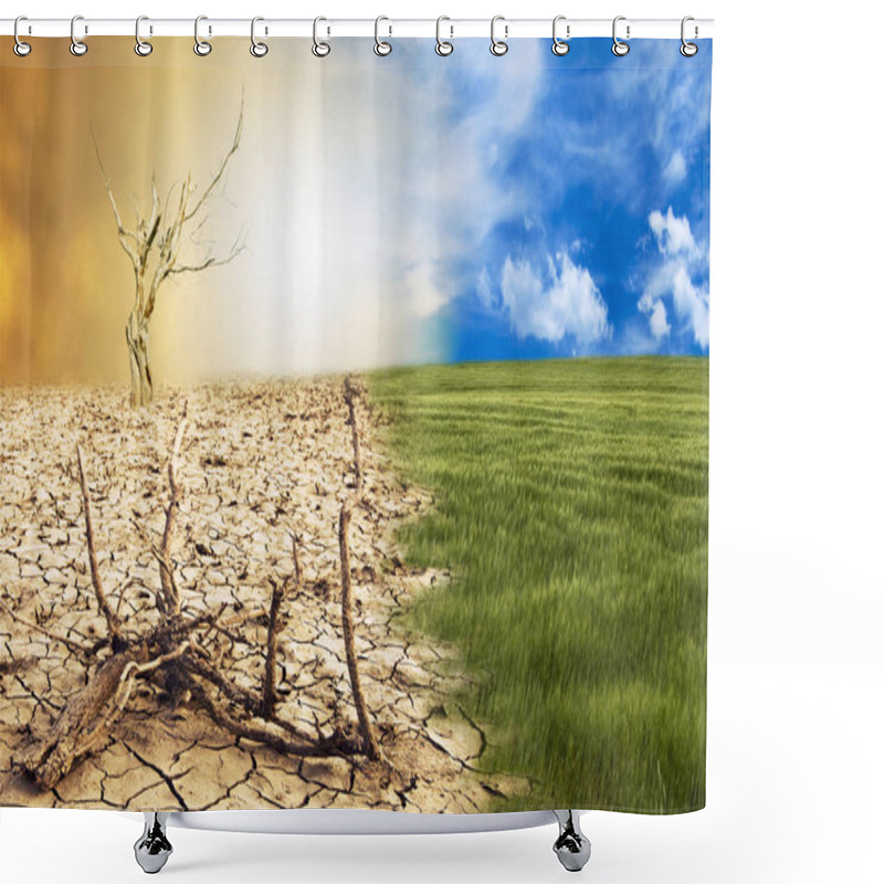 Personality  Conceptual Scene, Climate Change Shower Curtains