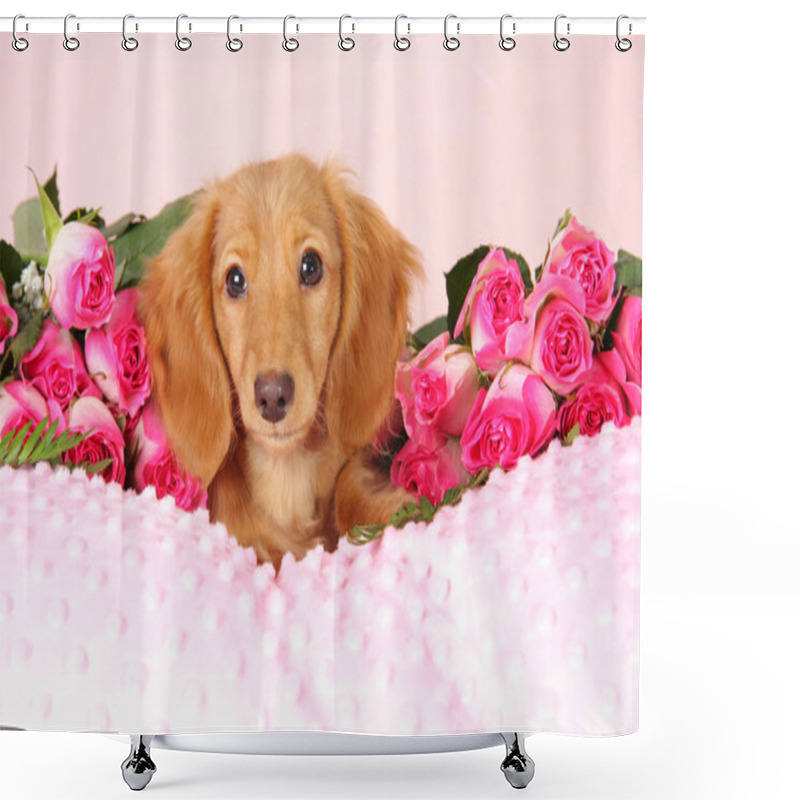 Personality  Valentine Puppy Shower Curtains