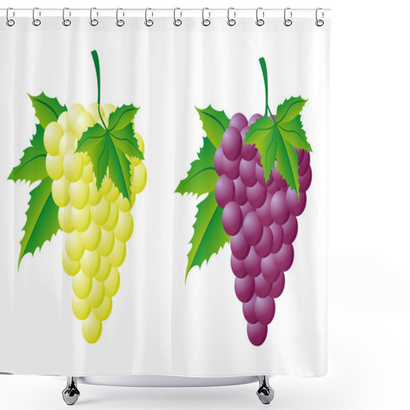 Personality  Grapes White And Red Shower Curtains