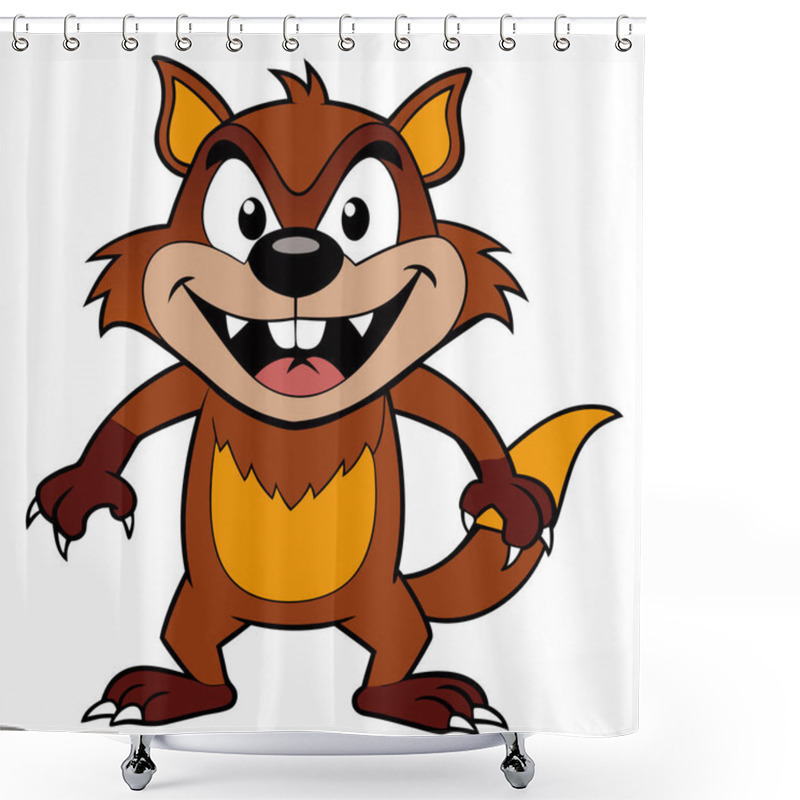 Personality  Tasmanian Devil Vector Illustration, Cartoon Clipart Character, Animal In Flat Style. Shower Curtains