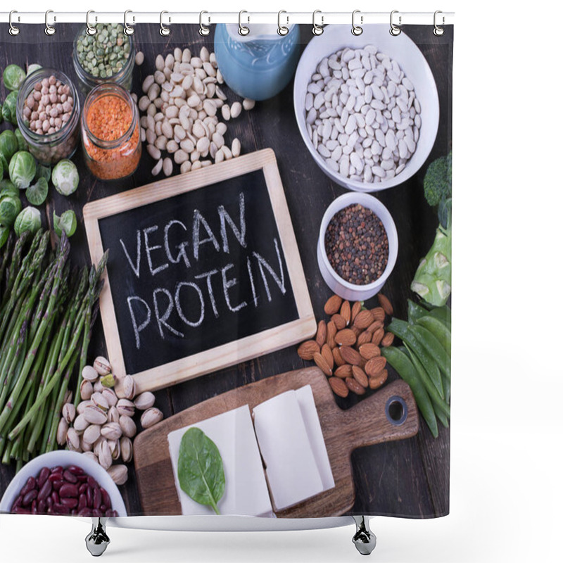 Personality  Vegan Source Of Protein Collection Shower Curtains