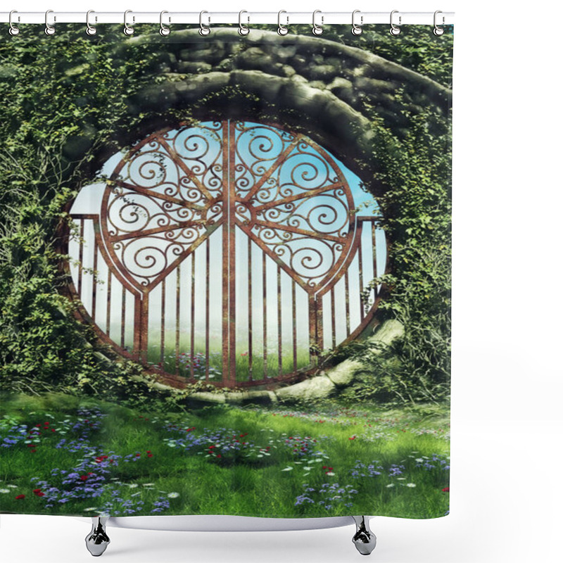 Personality  Fantasy Gate In A Garden Shower Curtains